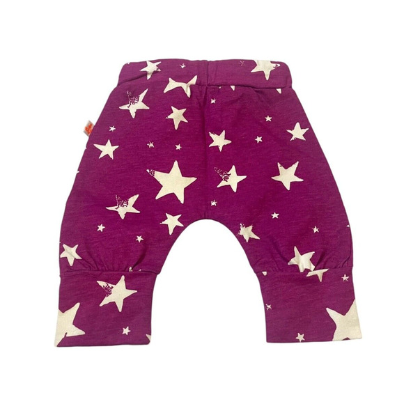 Noe and Zoe Baby Pants Purple Inverse Stars Drawstring Waist Size 0-3M NWT - Picture 4 of 7